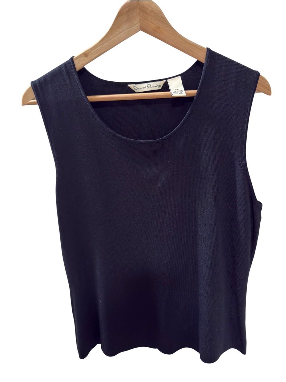 French Laundry Black Sleeveless Rayon Blend Sleeveless Tank Top Size Xl
